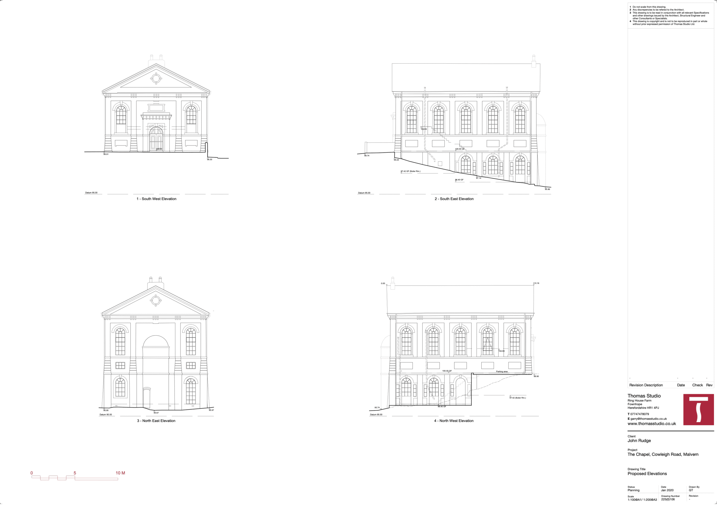 The Chapel Malvern Elevations Thomas Studio