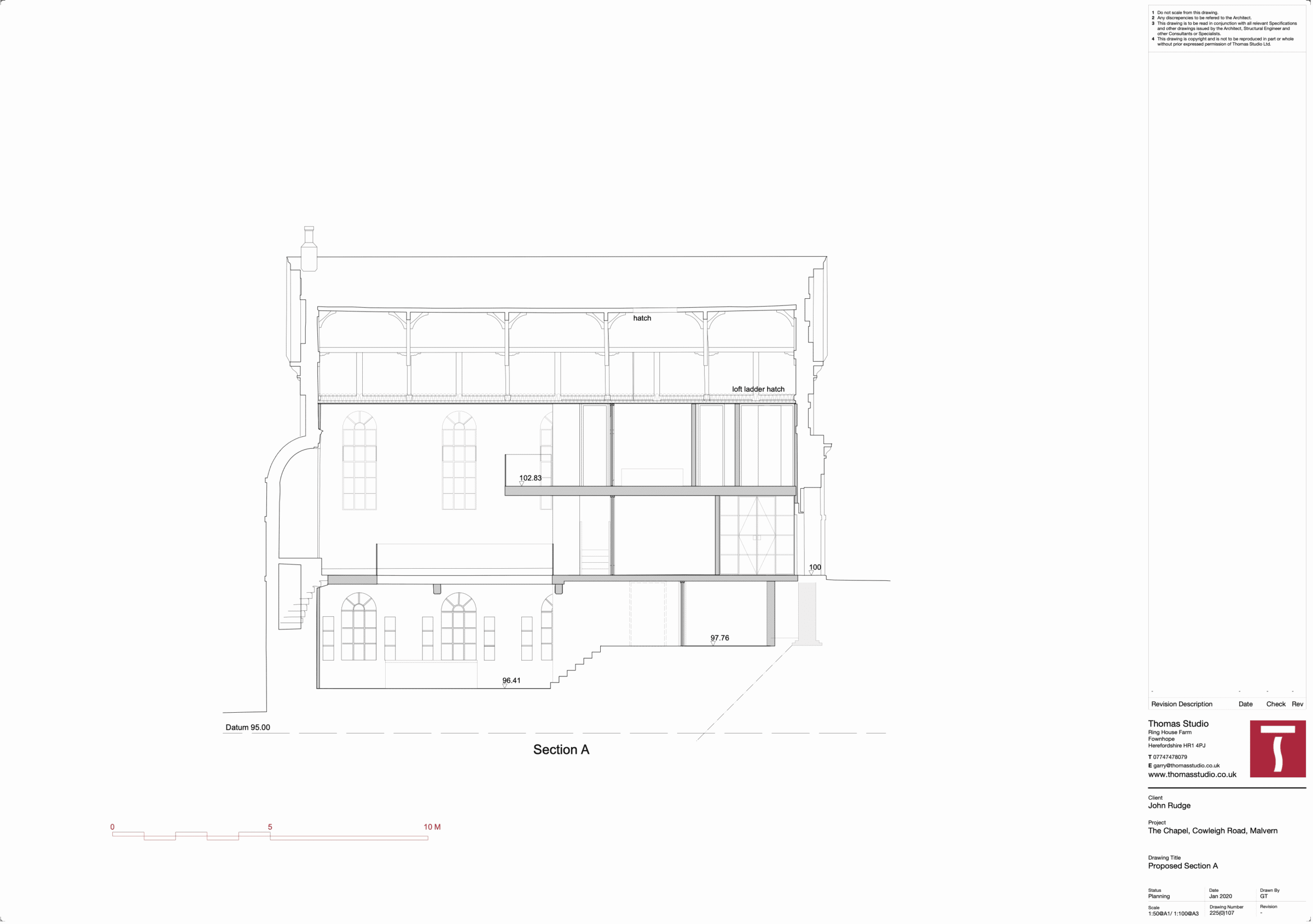 The Chapel Malvern Section Thomas Studio